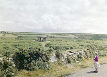 Woman visiting Lanyon Quoit.