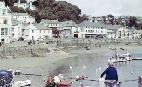 Historic waterfront buildings around the harbour at St Mawes.