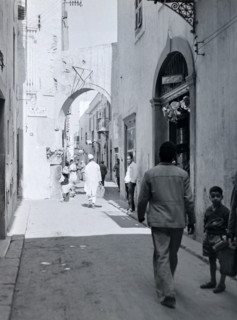 Narrow alleyway street in old town Medina.