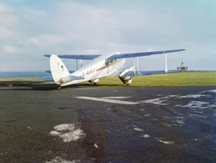 British European Airways G-AHKU De Havilland DH.89A Dragon Rapide 6 aircraft service from Land's End airport to the Scilly Isles.