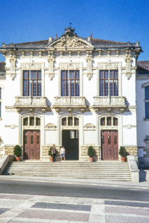 Historic city hall building.