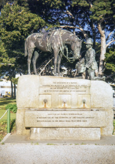 The Horse Memorial bronze sculpture.