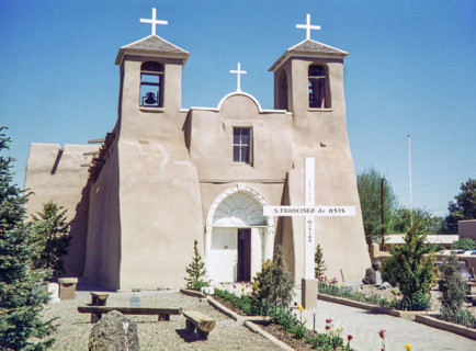 Historic adobe building of San Francisco de Asis Mission Church.