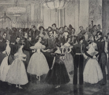 Mikhail Yuryevich Lermontov enjoy the ball at Princess M. F. Baryatinskaya.