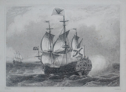 Poltava, the first ship built in St. Petersburg.
