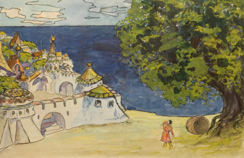 Set design for the opera ""The Tale of Tsar Saltan"".