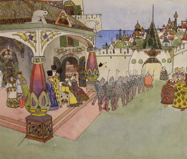 Set design for the opera ""The Tale of Tsar Saltan"".