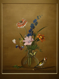 Bunch of Flowers, a Butterfly and a Bird.