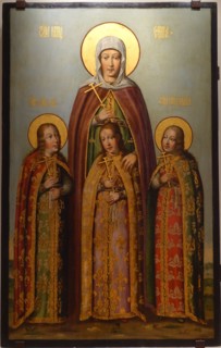 Icon. Martyrs Vera, Nadezhda, Lyubov and Sophia.
