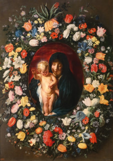 Madonna and Child with a Flower Wreath.