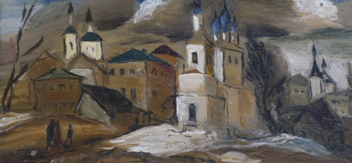 Landscape with a church.