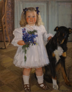 Girl with a dog.