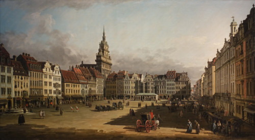 View of the Old market in Dresden.