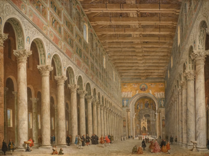 Interior Of San Paolo Fuore Le Mure in Rome.