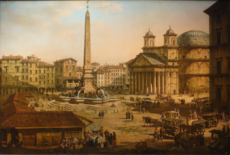 View of the Pantheon from the Piazza Della Rotonda.