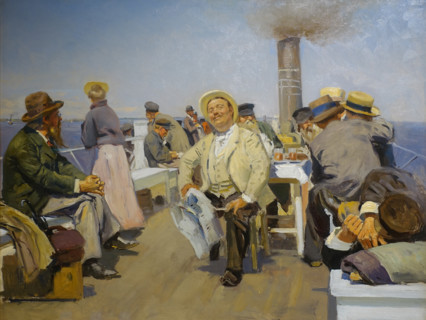 At a Steamship.