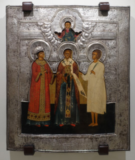 Icon of the Blessed Tsarevich Dmitry, Martyr Dorotheus, Righteous Artemy Verkholsky.