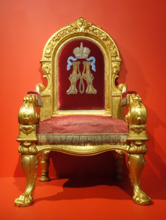 Throne chair from the Catherine Hall of the Grand Kremlin Palace.