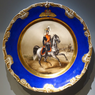 Decorative plate with the image of the Grand Duke Alexander Nikolaevich.