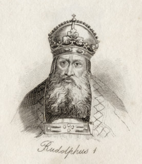 Rudolf I of Germany (Latin Rudolfus) 1218-1291.  King of the Holy Roman Empire.  Engraved by J.W.Cook.