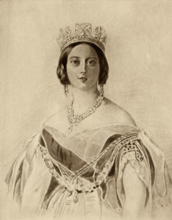 Queen Victoria,1819-1901. Princess Alexandrina Victoria of Saxe-Coburg. From a portrait by Dalton after F. Winterhalter. From the book “The Girlhood of Queen Victoria 1832-1840 Vol II” published 1912.