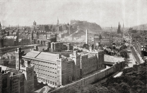A view of Edinburgh in 1842. From the book 'V.R.I. Her Life and Empire' by The Marquis of Lorne