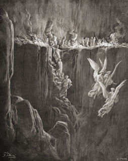 Illustration for Purgatorio by Dante Alighieri.  Canto XXV lines 107 to 110 by Gustave Dore