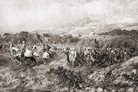 Crusaders on the march by Sir John Gilbert