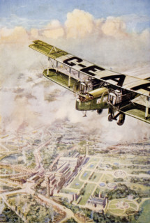 A Handley Page machine of the London-Paris air service passing the Crystal Palace