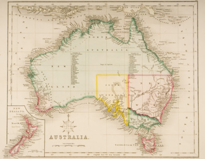 Map of Australia and New Zealand.  Drawn and engraved by J. Archer