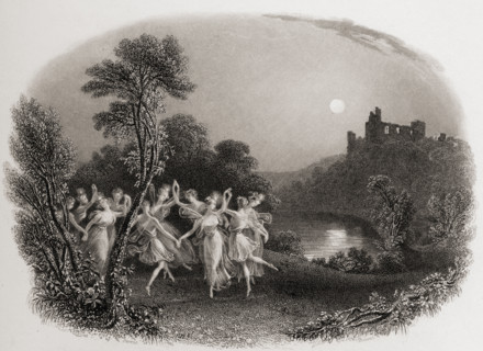 The dance of the fairies. Engraved by F.C.Lewis from a 19th century print by E.T.Parris.
