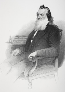 Gideon Welles 1802 to 1878.  U.S. secretary of the navy under presidents Abraham Lincoln & Andrew Johnson. From photograph by Matthew Brady.