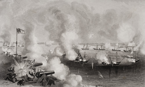 Bombardment and capture of Forts Walker and Beauregard Port Royal South Carolina November 7 1861.