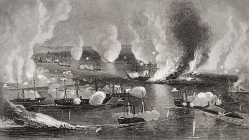 Capture of Forts Jackson and St Phillip Louisiana 1862.