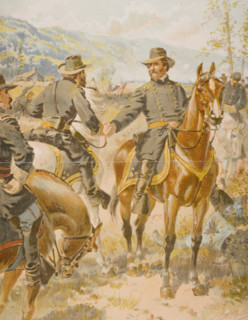 General George H. Thomas at the Battle of Chickamauga September 20 1863. Artist H.A. Ogden.