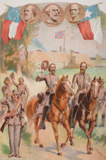 Confederate uniforms during the American Civil War 1861 to 1865. Artist Davis.