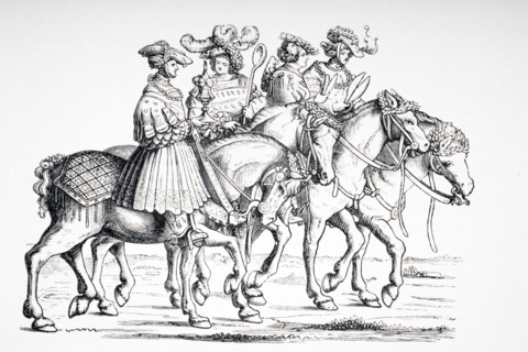 Officers of the Table and of the Chamber of the Imperial Court of Maximilian I. From left cup bearer
