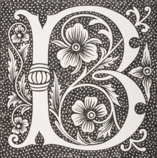 Decorative capital letter B.