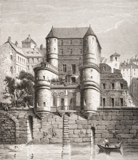Hotel des Ursins Paris France built in 14th century restored in 16th and now destroyed. 19th century reproduction of earlier work.