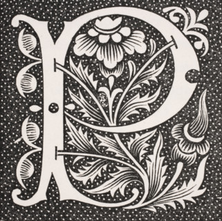 Decorative capital letter P.