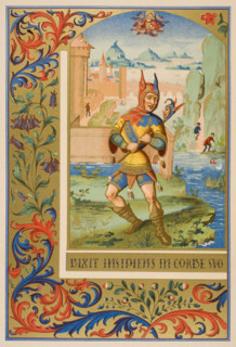 A court fool of the 15th century. 19th century reproduction of miniature from a medieval manuscript.