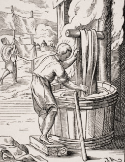 Dyer. 19th century reproduction of 16th century woodcut by Jost Amman.