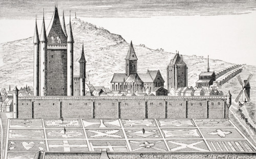The Tower of the Temple in Paris from an engraving of the Topography of Paris.