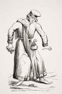 Lawyer. From 19th century reproduction of engraving by Merian in Danse des Morts published Frankfort 1596.