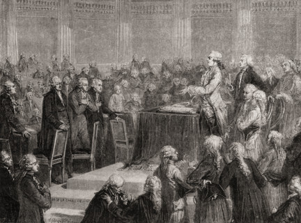 The King accepts and swears to the constitution,14 September 1791.  Louis XVI