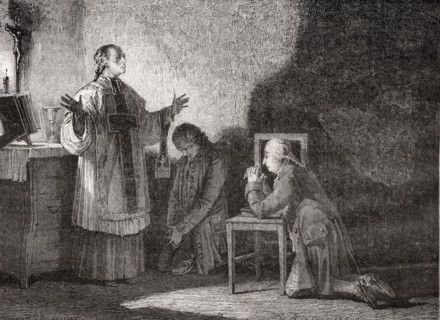 The King at prayer before his execution