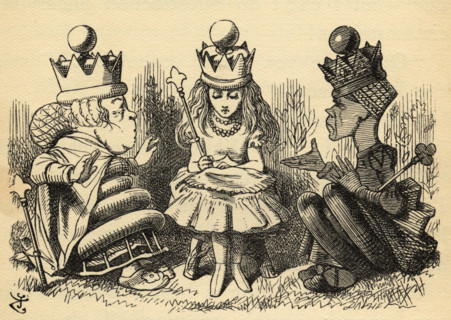 Alice with The White Queen and The Red Queen. Illustration by Sir John Tenniel
