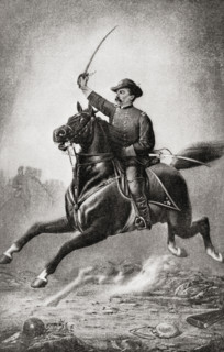 Romanticization of American civil war cavalryman. From the book 'The International Library of Famous Literature'.Published in London 1900. Volume XV.
