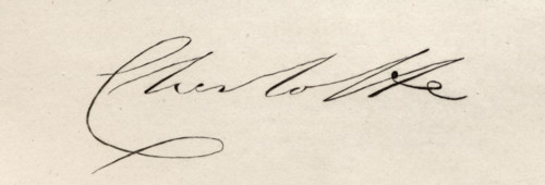 Signature of Princess Charlotte Caroline Augusta,1796-1817.  Daughter of George IV. From the book “National Portrait Gallery Volume I” published 1830.