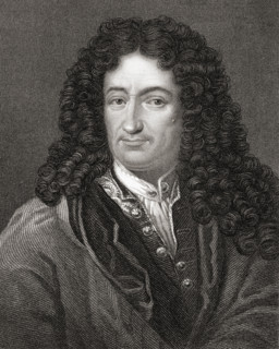 Godfrey William Leibnitz,1646-1716.  German philosopher and mathematician. From the book “Gallery of Portraits” published London 1833.